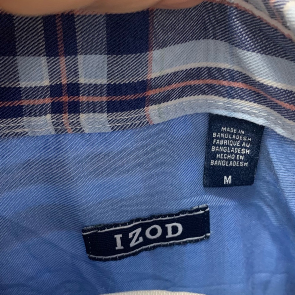 Izod Blue Casual Button Down Shirt
